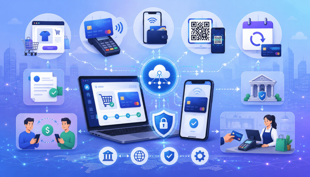 Payment API use cases with digital wallets, checkout, QR payments, and secure transactions