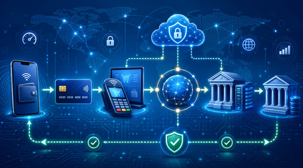 Digital payment flow through secure financial networks