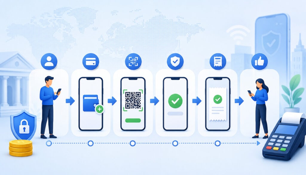 Digital payment process illustration